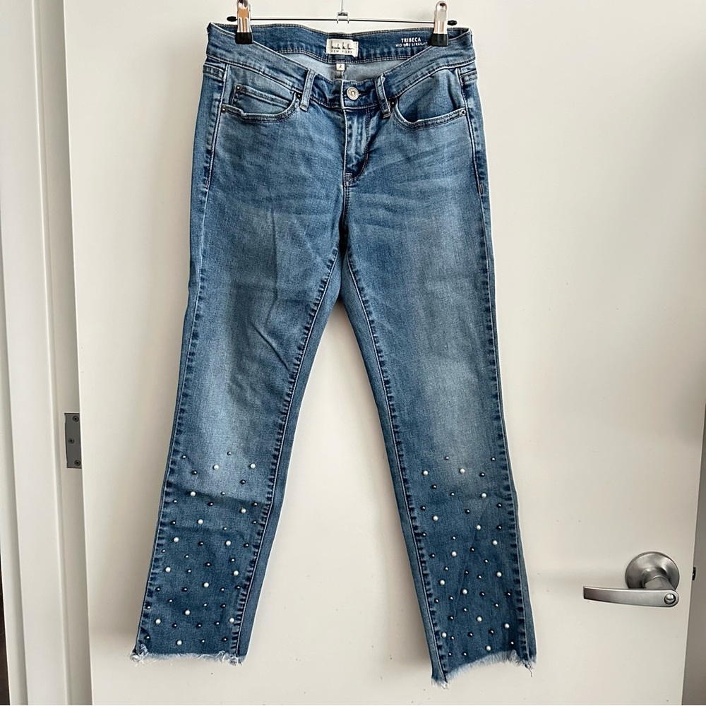 Nicole Miller Tribeca Mid Rise Straight Jeans